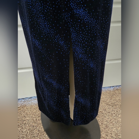 Navy Blue Velvet Formal Dress - Picture 7 of 8